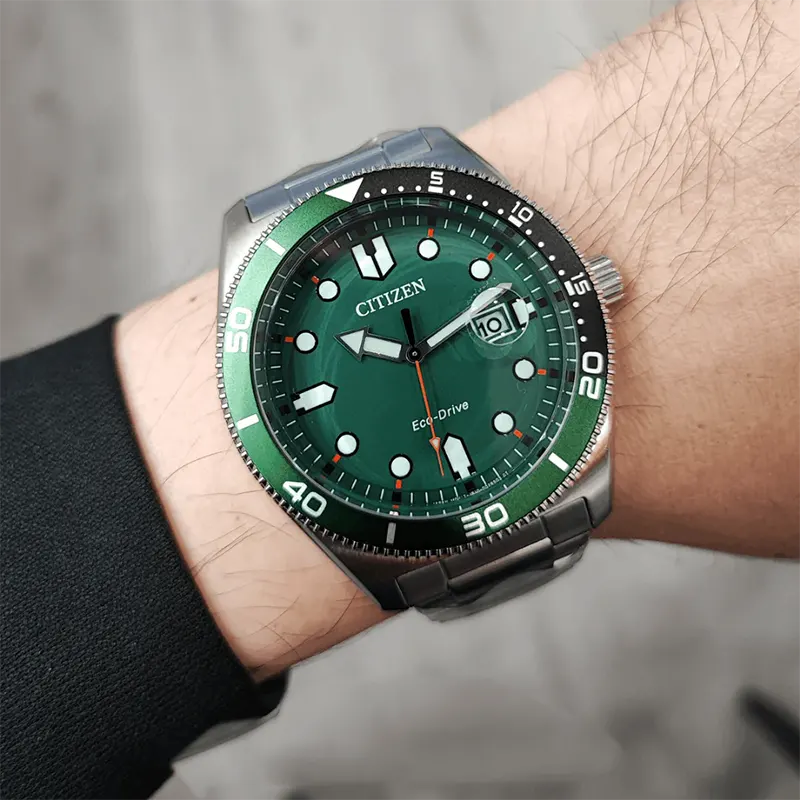 Citizen Marine Eco-Drive Green Dial Men's Watch- AW1768-80X